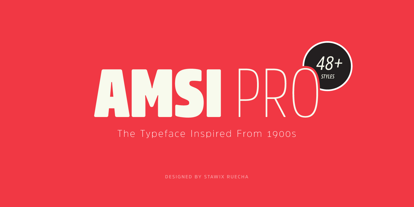 Ejemplo de fuente Amsi Pro Condensed Ultra